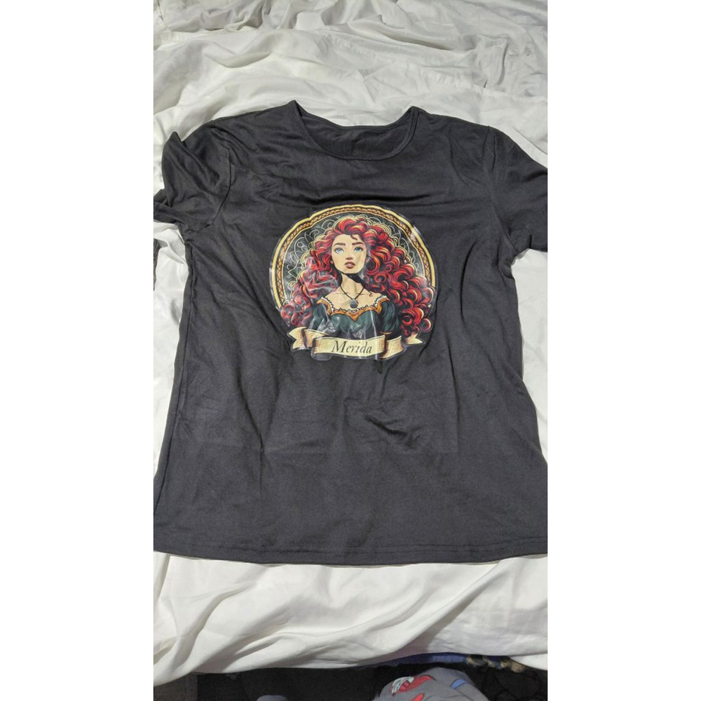Women's Unbranded Merida Short Sleeve Tee M Black Red